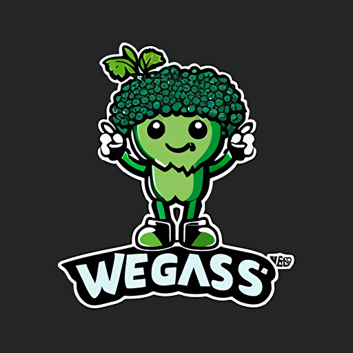 a mascot logo of vegans, simple, vector