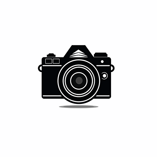 vector single camera logo design ,flat design,black color, white background