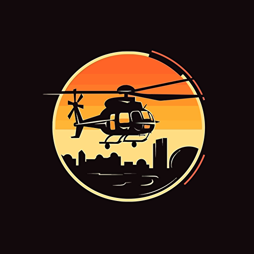 vector flat helicopter logo
