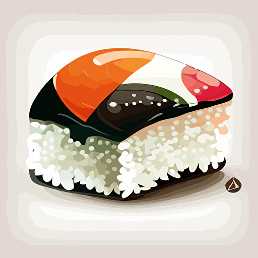one sushi piece, vector art, white background