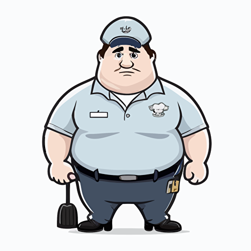 logo,mascot, simplistic, chubby policeman, NFL, vector, white background