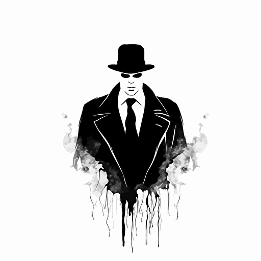 Watchmen Rorschach illustration, minimal, outline strokes only, black and white, logo, vector, minimallistic, white background