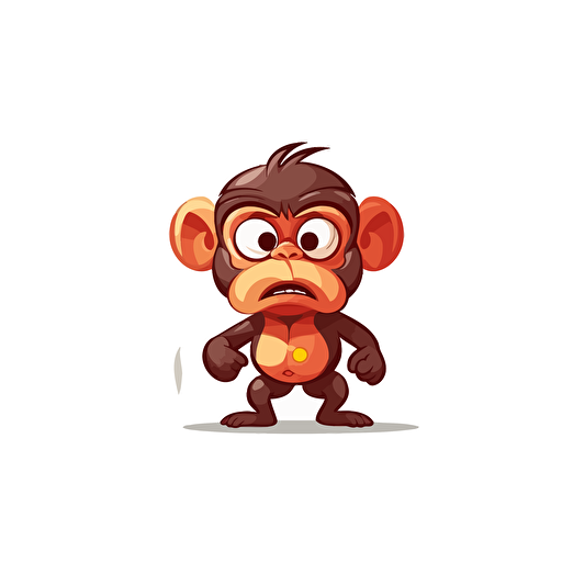 monkey, detailed, cartoon style, 2d clipart vector, creative and imaginative, hd, white background
