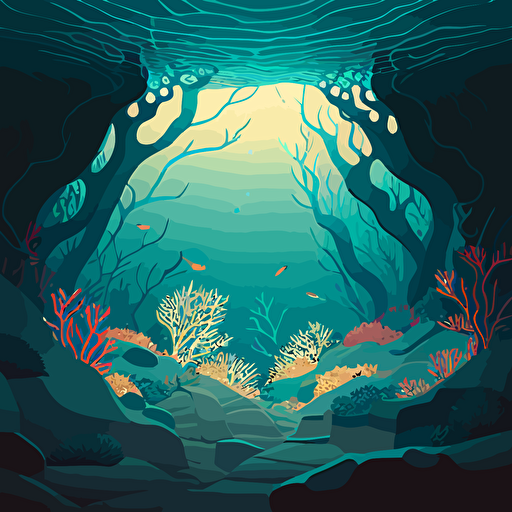 sea floor, vector art.