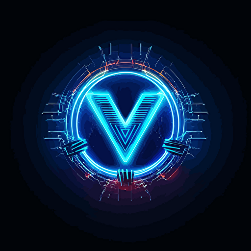 minimalistic logo, capital letter Y, vector, neon blue text color