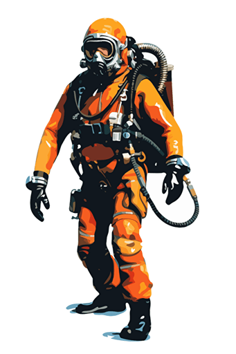 scuba diver, svg, vector, white background