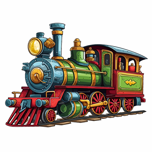 cartoon train vector art, white background