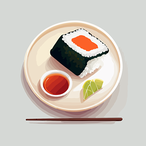 sushi, vector art, white background