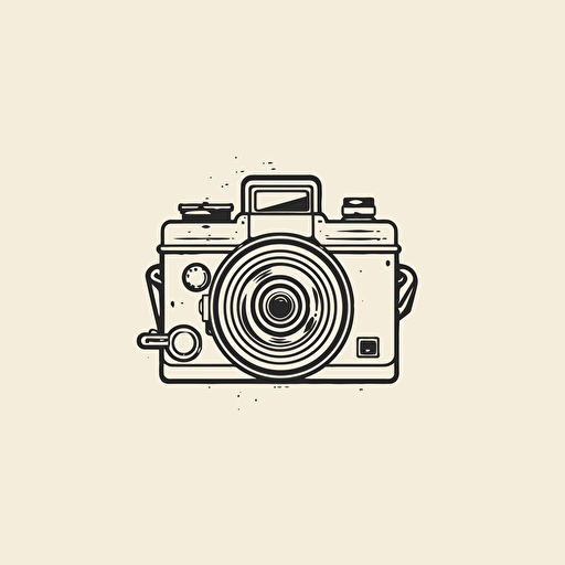very simple line drawing logo video camera, vector