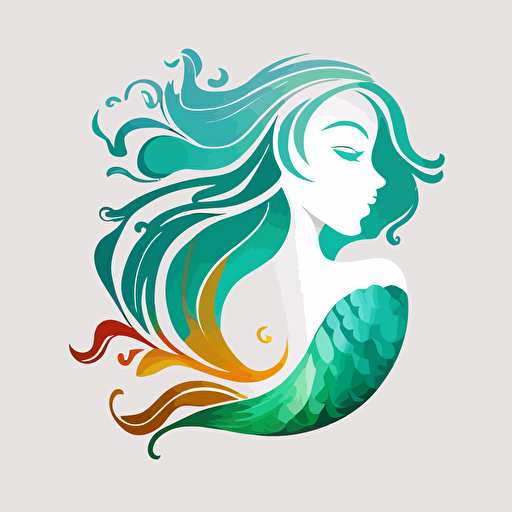mermaid, logo, vector, simple