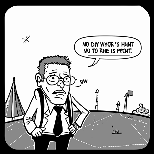 The plot is "Why are you not at point B yet?", illustration, black and white vector style, business coaching context