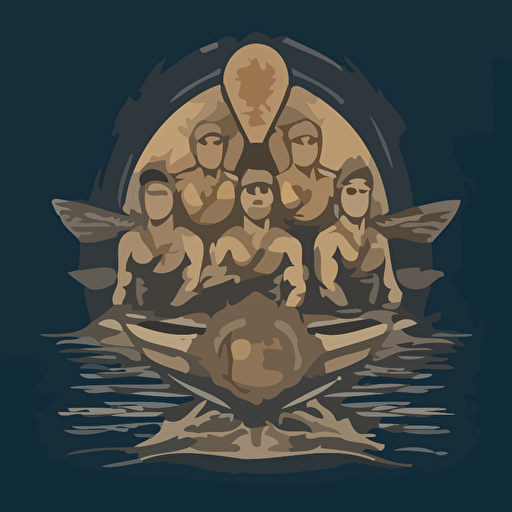 military rowing team,vector shape