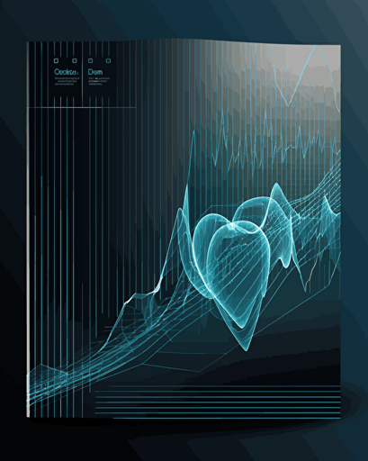 binder cover design, medical, cardiac cath lab, a heart overlaid with an EKG rhythm, vector art