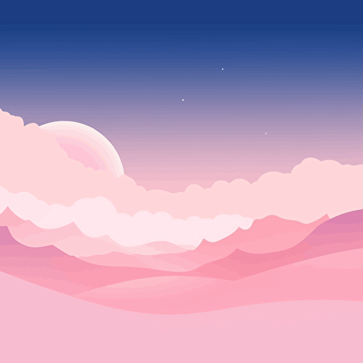 500x500 pink sky vector simple minimal background, no mountains, only clouds