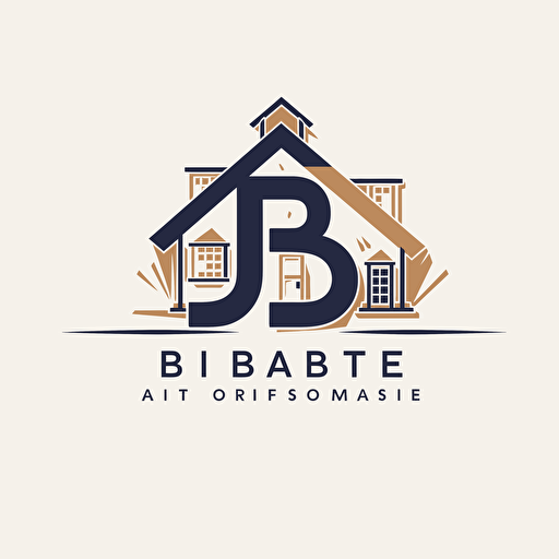 letters JB , home construction logo, corporate logo, on white background, fat vector
