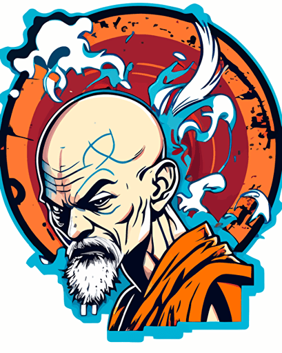 Avatar the last air bender, old monk with ears graffiti