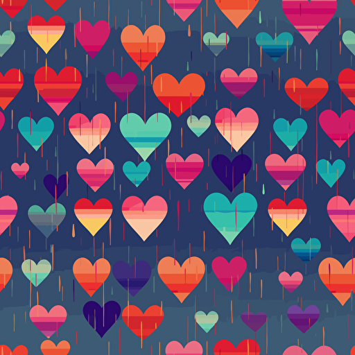 Vector hearts and rainvow flag