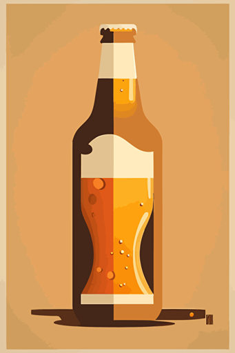 beer, vector illustration, minimalist,