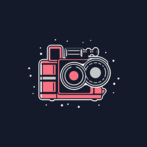 very simple line drawing logo video camcorder, vector