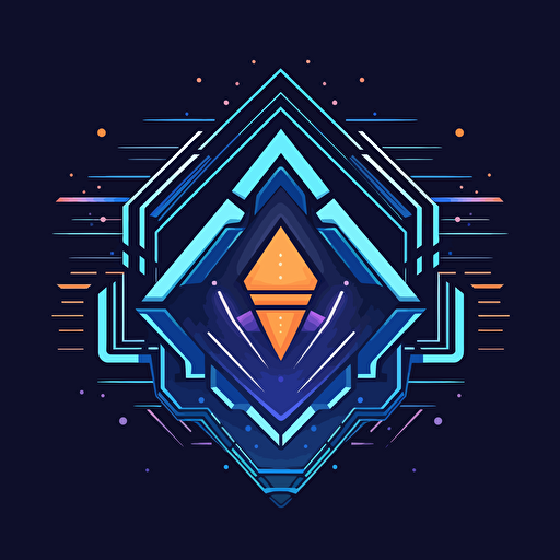 a cyber system development company logo with blue as the base color, flat design, vector,