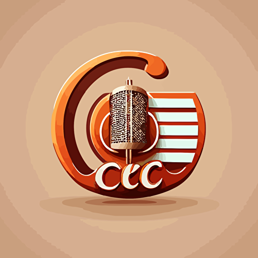 modern, vector, flat, logo for radio station, letter c