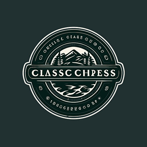 a vector style logo for a golf company called golf chasers, include dark green into logo