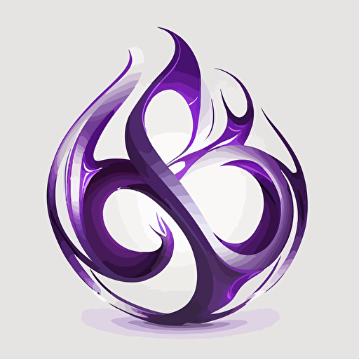 icon, logo, infinity symbol, small electric flame, abstract, white background, single color, purple, vector, no shadows