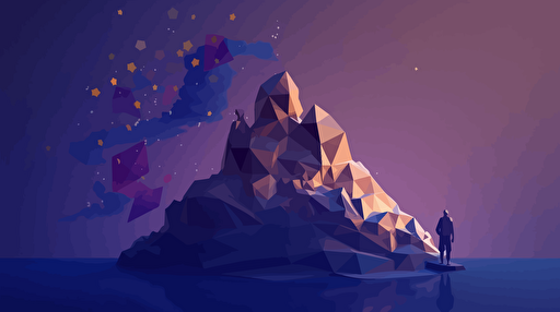 European Union Crypto, low poly, vector, video game, epic journey