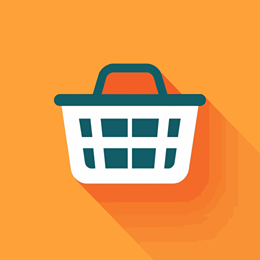 shopping basket icon, vector, flat background, one color, minimalistic