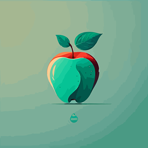 a flat vector logo of an apple, minimalistic, only one color, beautiful
