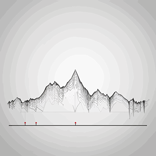 ECG heart beat line as a mounain peak, vector, minimalistic, clean