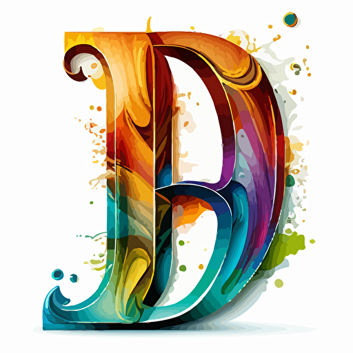 vector letter "J" with white background, colored