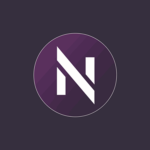 A logo with letter N and K, vector, no shadow, logo, technology, clean, simple, minimal, material design, flat design, dark purple, black, clean dark gray background