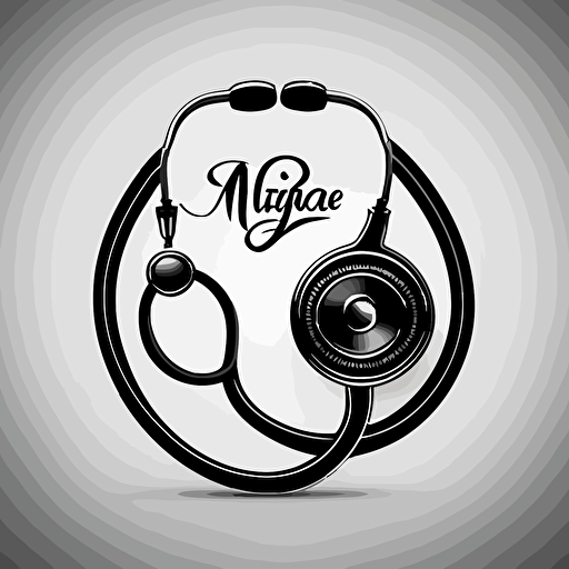 Dr stethoscope icon, logo, vector style, black and white