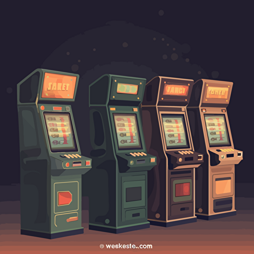 Background with slot machines in vector style