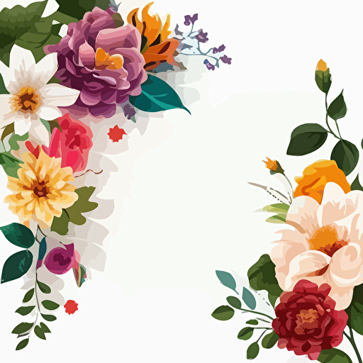 flower border vector,floral, white background
