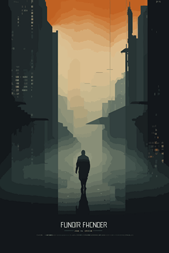 minimalist poster from science fiction movie blade runner, vector,