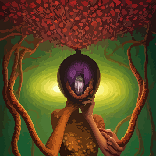 hyper detailed 3d render like oil painting aurora singer eats strangling fruit gossamer polyp blossoms bring iridescent fungal flowers spores black foolish stars jacek yerka mariusz lewandowski abstract brush strokes masterpiece edward hopper james gilleard zdzislaw beksinski mark ryden wolfgang lettl hints yayoi kasuma