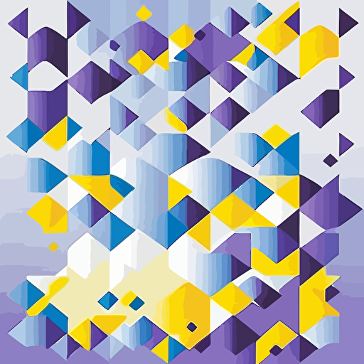 minimalist abstract modern pattern illustration geometric art vector style, purple, yellow and blue