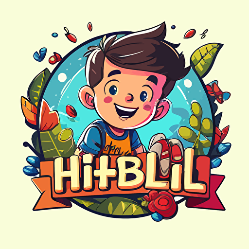 name, logo, colorful, friendly, childish, vector