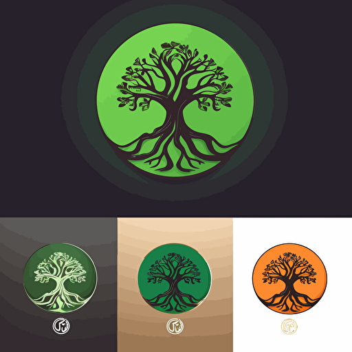 Iggdrasil in high-detail stylized vector logo streamlined design, majestic, minimalist