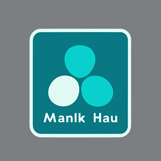a flat vector logo for a an online student hub, minimal, elemental, three colors, main color teal, by Paul Rand
