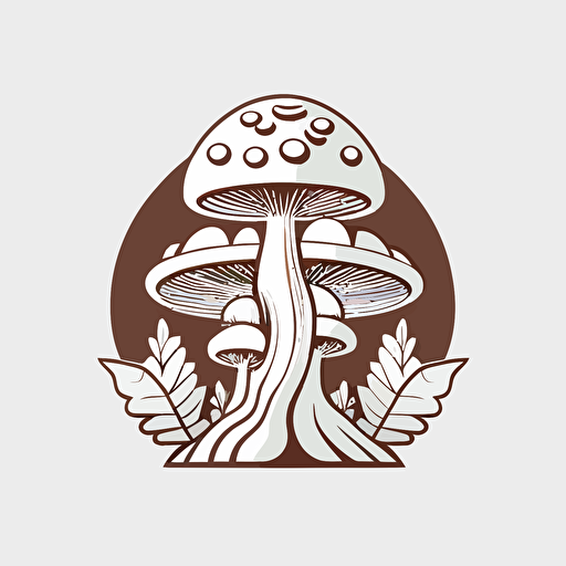 mushroom emblem logo, Tom Whalen, flat, whimsical, Minimal, Contour, Vector, White Background, Detailed ar 1:1