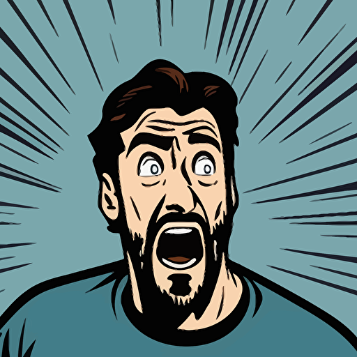 vector of surprised man animated. Exaggerating expressions.