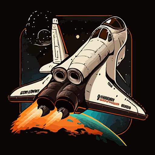 Vector art insiginia of space shuttle for new space program.