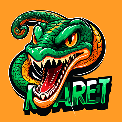 Mascot logo stoned snake, nft, vector logo, png
