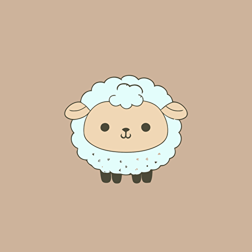 cute sheep kawaii style, vector, simple clean, cute baby sheep