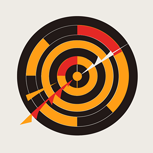 circle vector, target with pen hitting bullseye, logo, transparent background