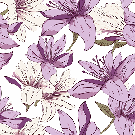 A vector of lilium empty background, blend colors, purple and white