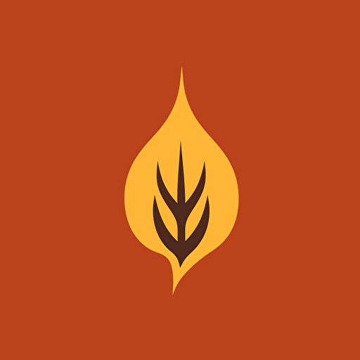 minimalist simple burning leaf, viking rune style, flat, vector
